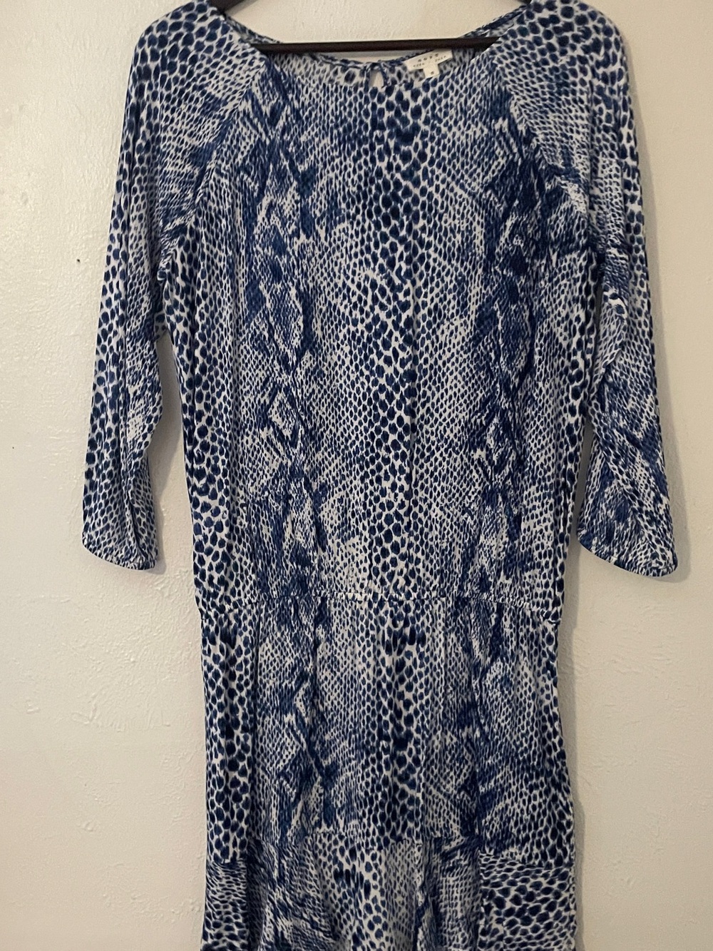 Soft Joie Arryn B Snakeskin Print Ruffle Mini Dress Rayon Size S